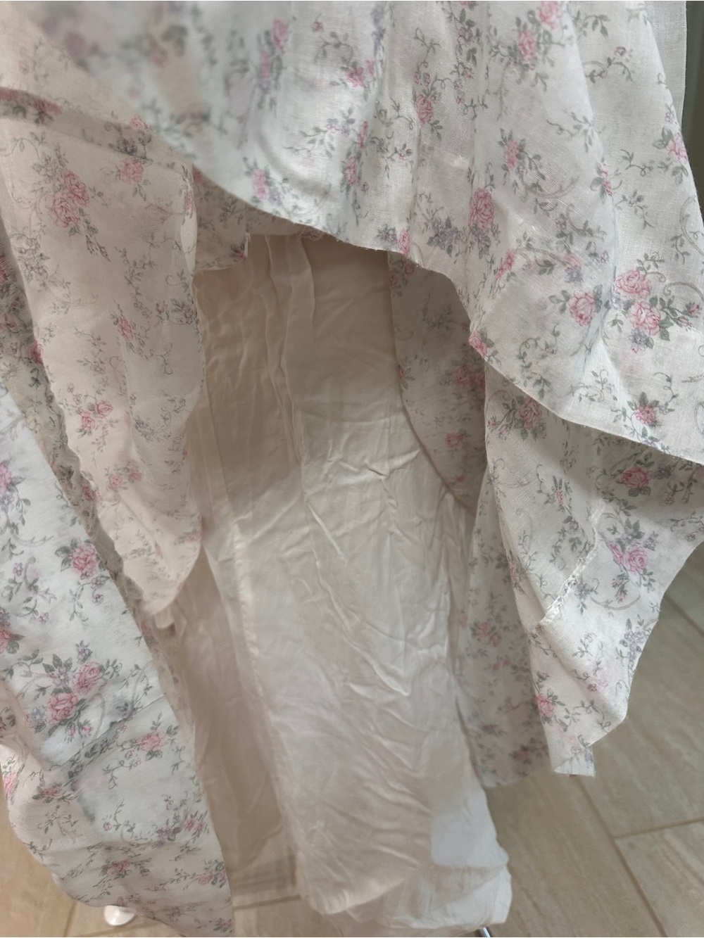 VTG Gunne Sax Cottagecore Floral Romantic Lace Trim Prairie Sheer Sleeves Dress - Picture 10 of 16